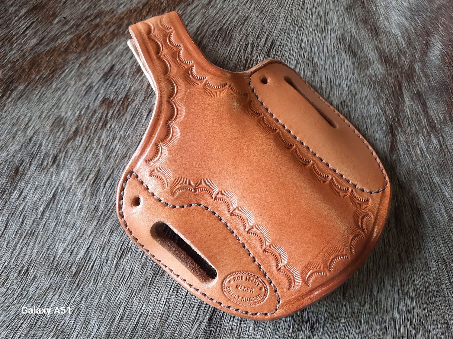 Tribute fits any Commander 1911, RH, Border Stamped, Tan