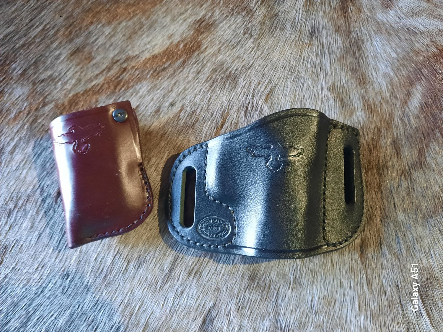 CID Holster fits CZ75, RH, Black w/RAVEN & Mag Pouch Oxblood