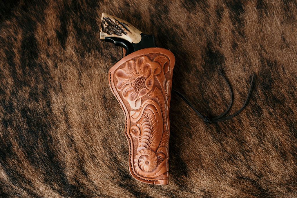 5 S&W N frame floral Tooled Cattleman