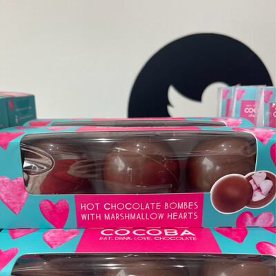 Hot Chocolate Bombe with Heart Marshmallows (3 bombs)