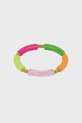 Groen/oranje en geel Tube armband