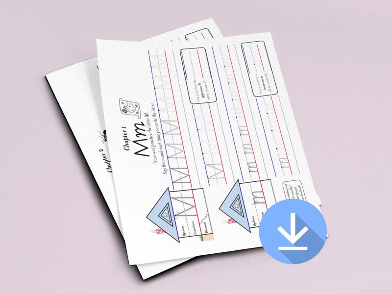 Color Handwriting Sheets, digital download