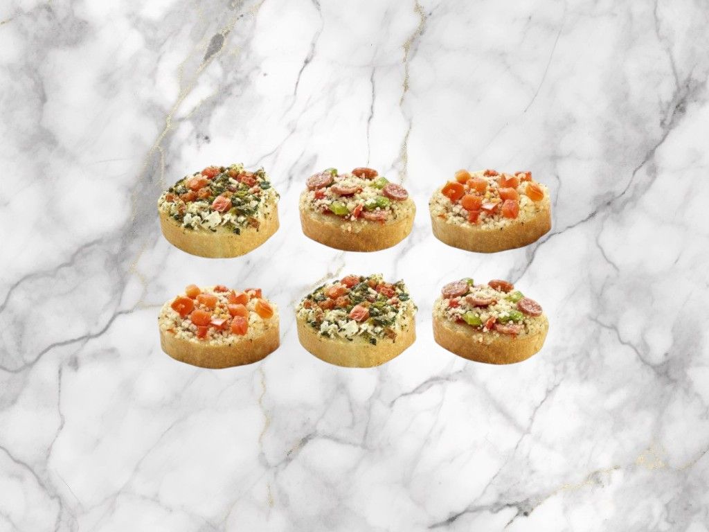 Mix van mini bruschetta's ( 15 stuks )