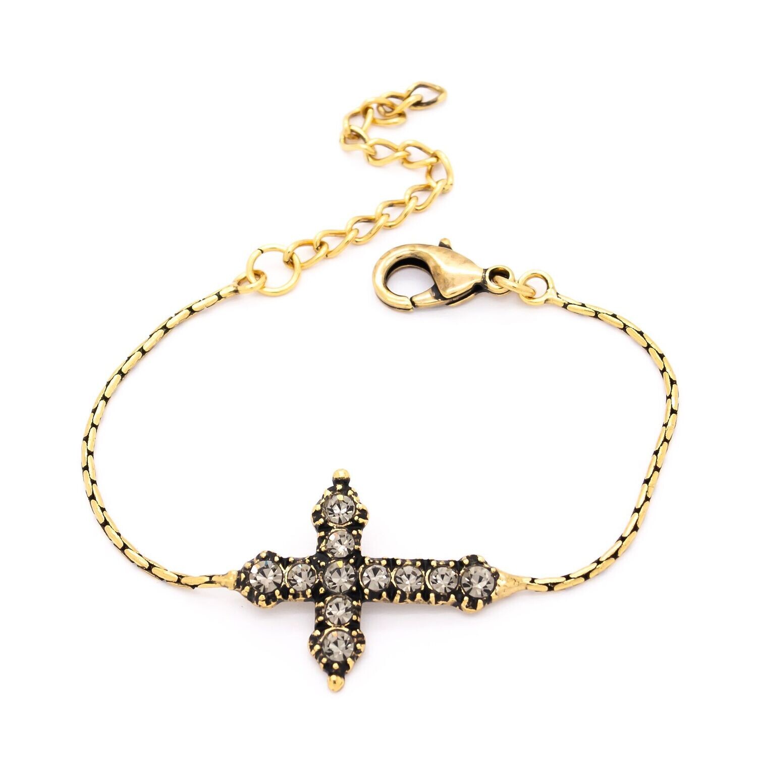 Bracciale croce cristalli