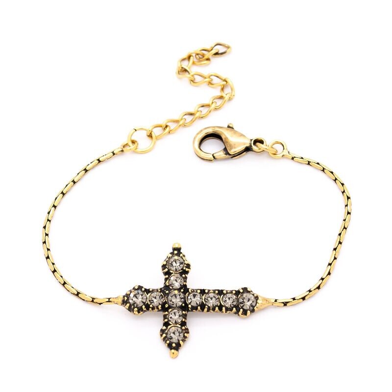 Bracciale croce cristalli