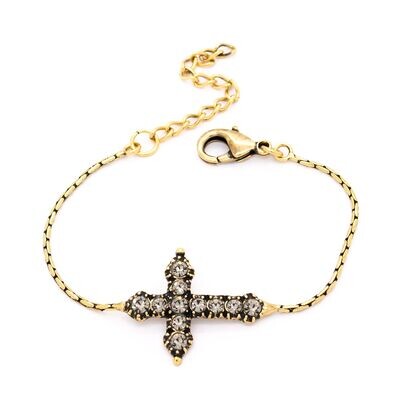 Bracciale croce cristalli