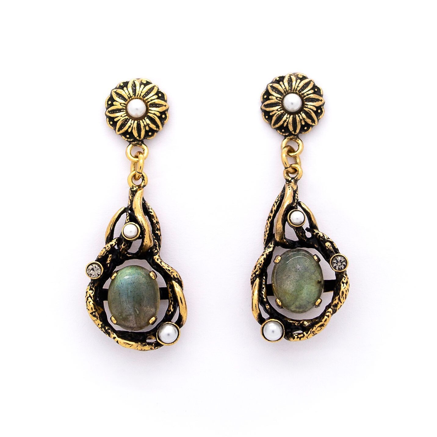 Orecchini ramo labradorite