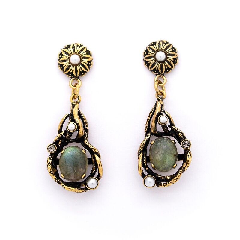 Orecchini ramo labradorite
