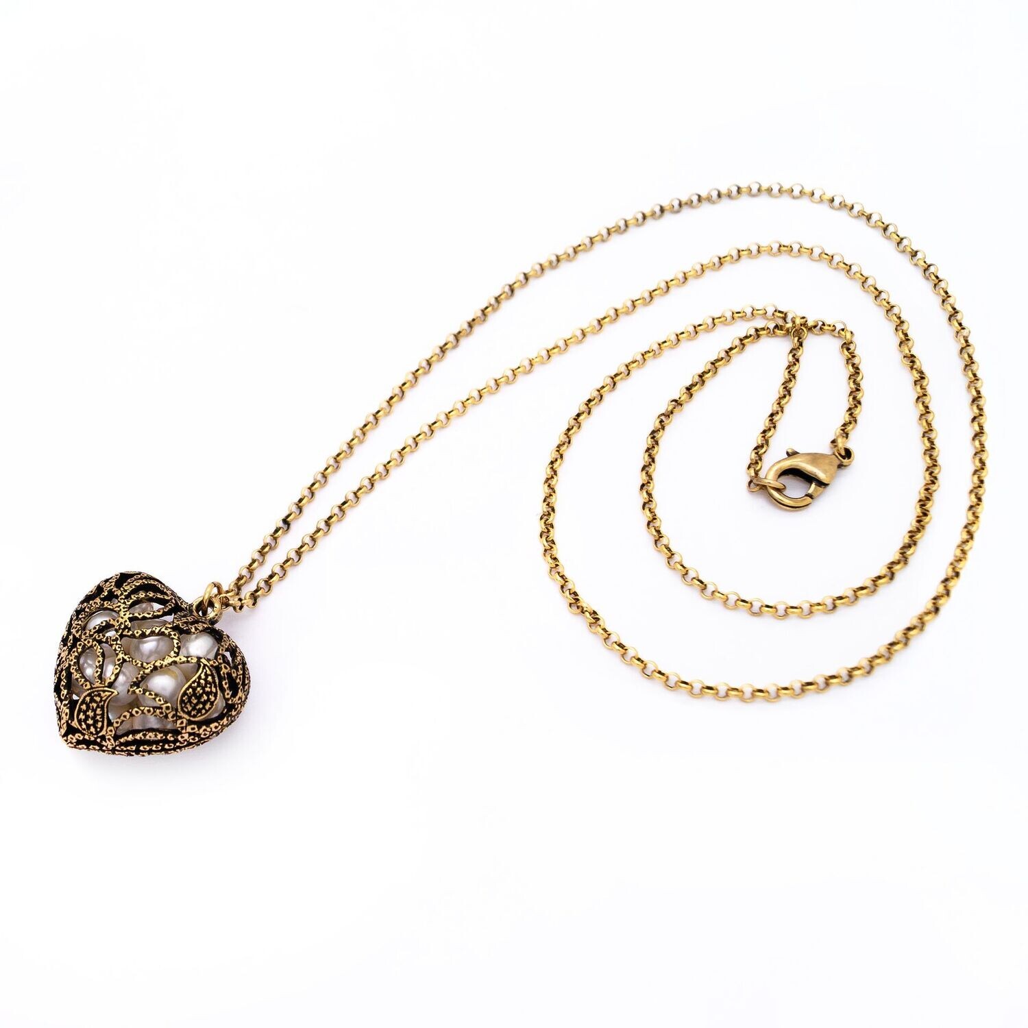 Collana cuore con perle