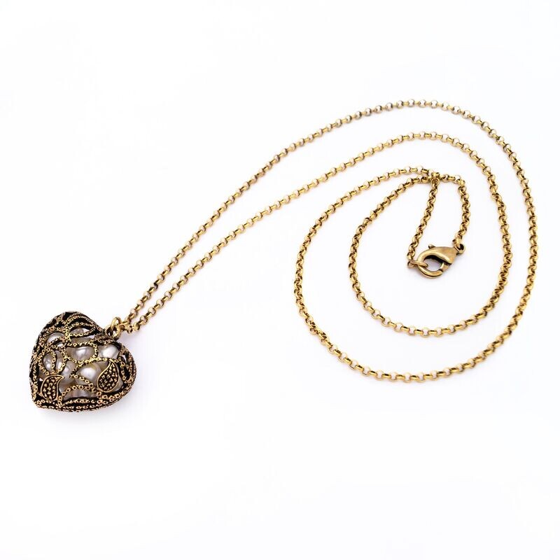 Collana cuore con perle