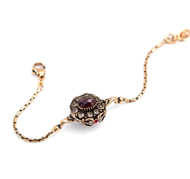 Bracciale granato e cristalli