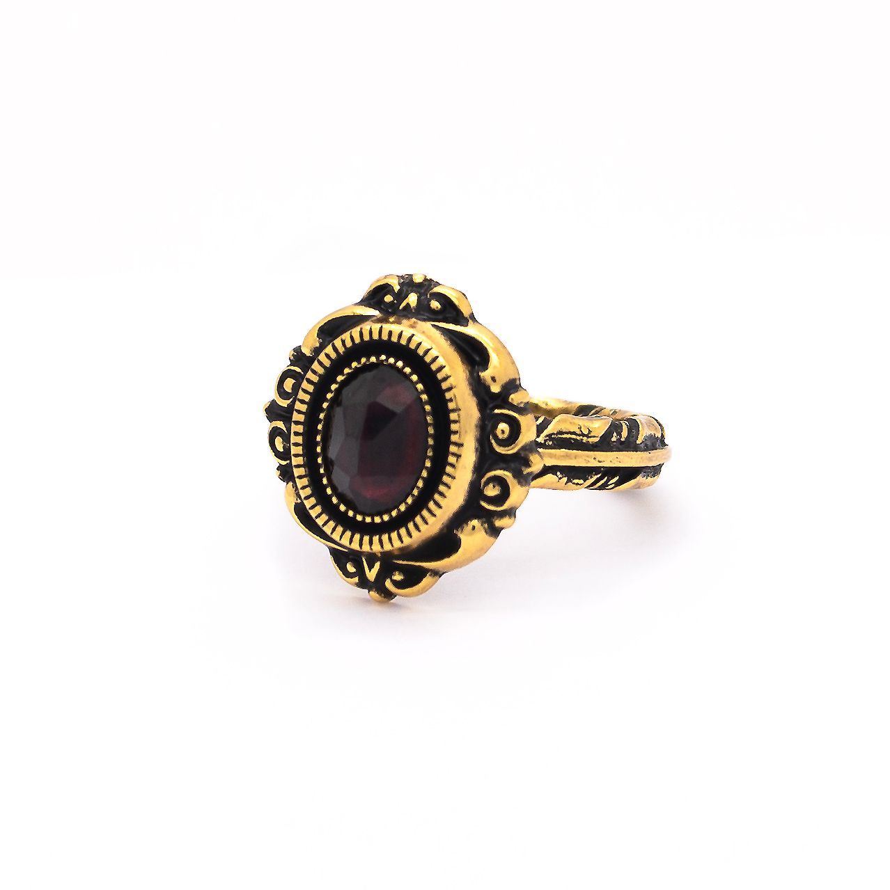 Anello cornice piccola, Pietra / Stone: Granato / Garnet