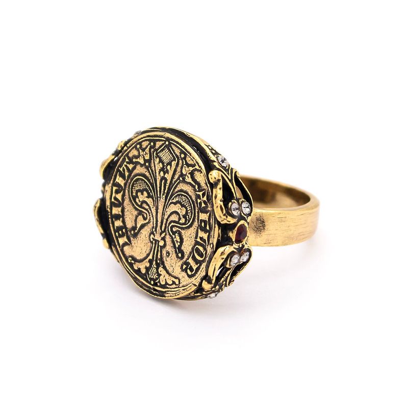 Anello fiorino con cristalli