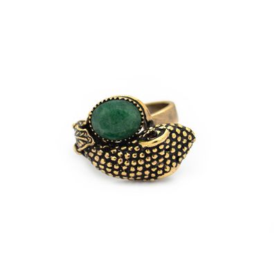 Anello serpente con pietra naturale
