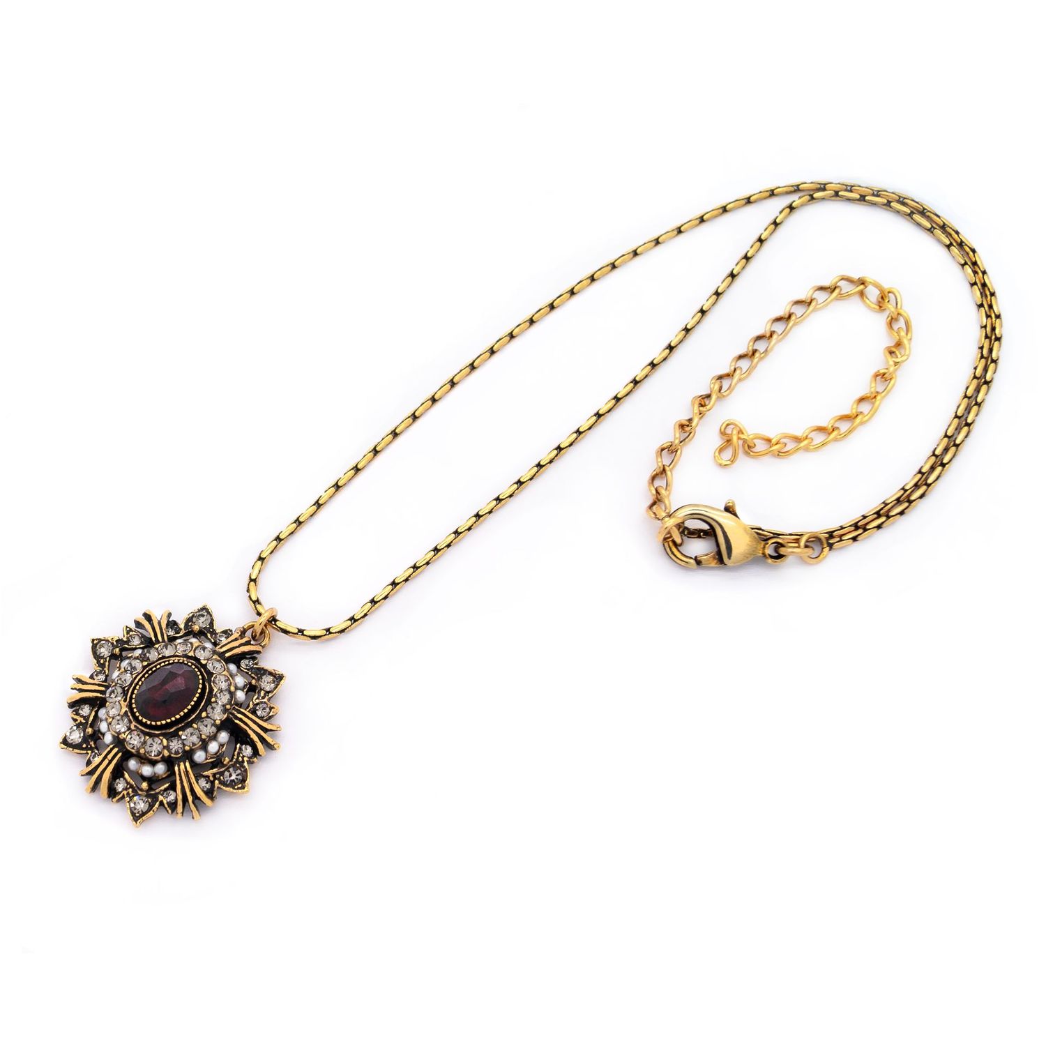 Collana fiore, Pietra / Stone: Granato / Garnet