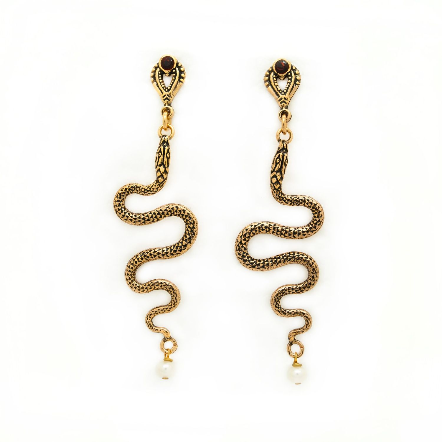 Orecchini serpenti piatti