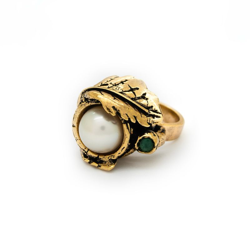 Anello foglia d'ulivo