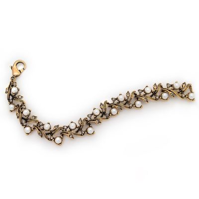 Bracciale foglia perle