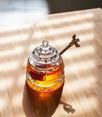 Beehive Honey Pot w/ Lid 4&quot;