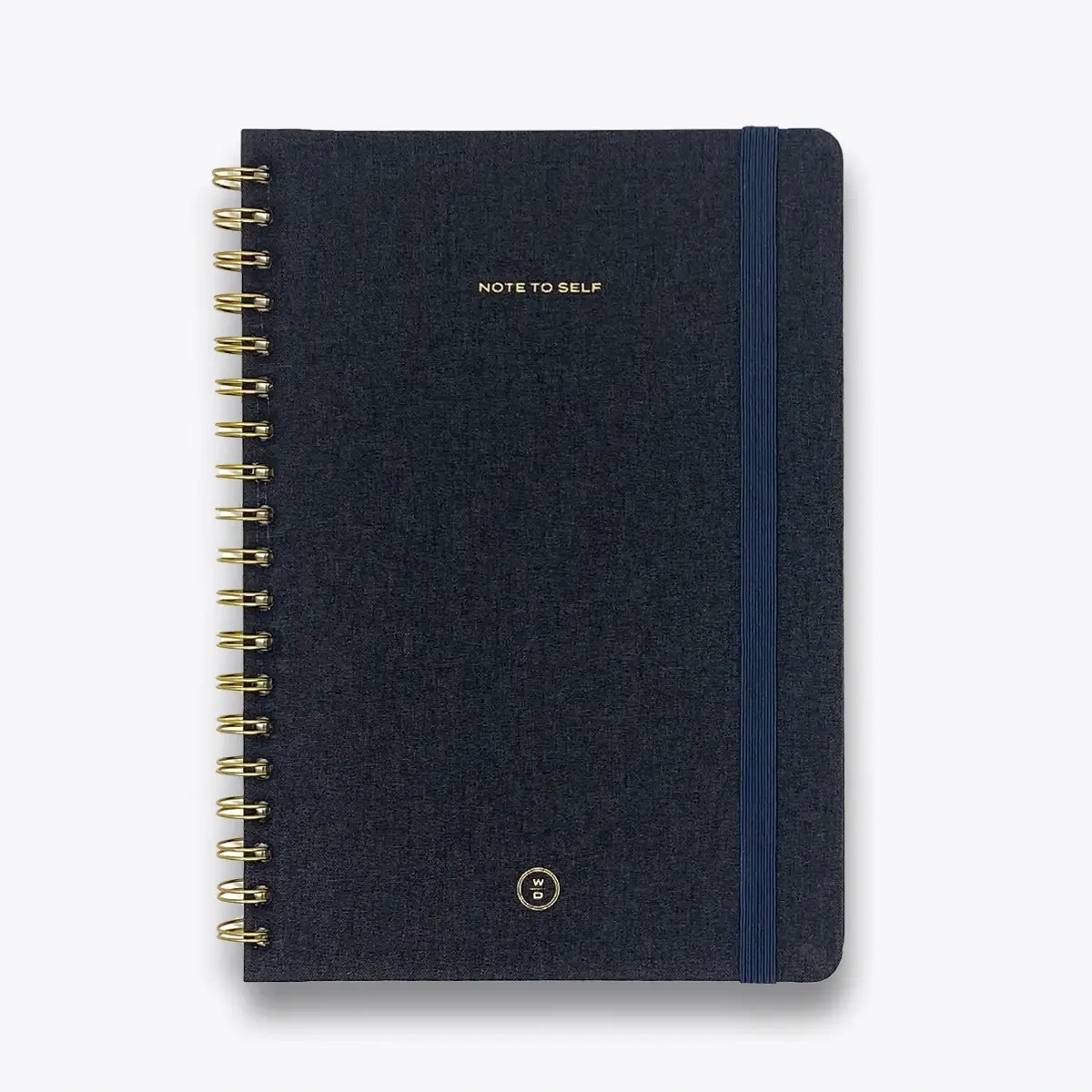 Black Linen Spiral Note to Self Journal