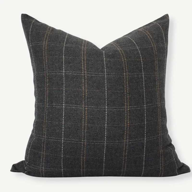 Dark Gray Throw Pillow 18x18