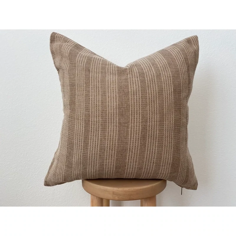 Light Brown Striped Pillow