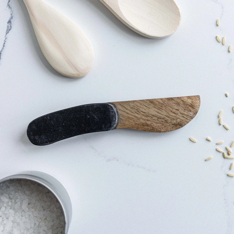 Marble &amp; Wood Spreader Knife