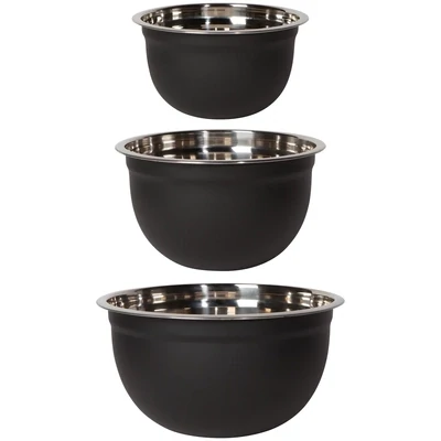 Matte Black Mixing Bowls Set of 3