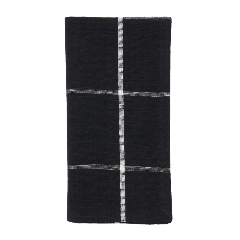 Plaid Napkin- Black