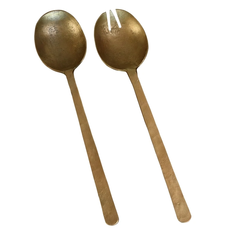 Salad Servers Antique Brass