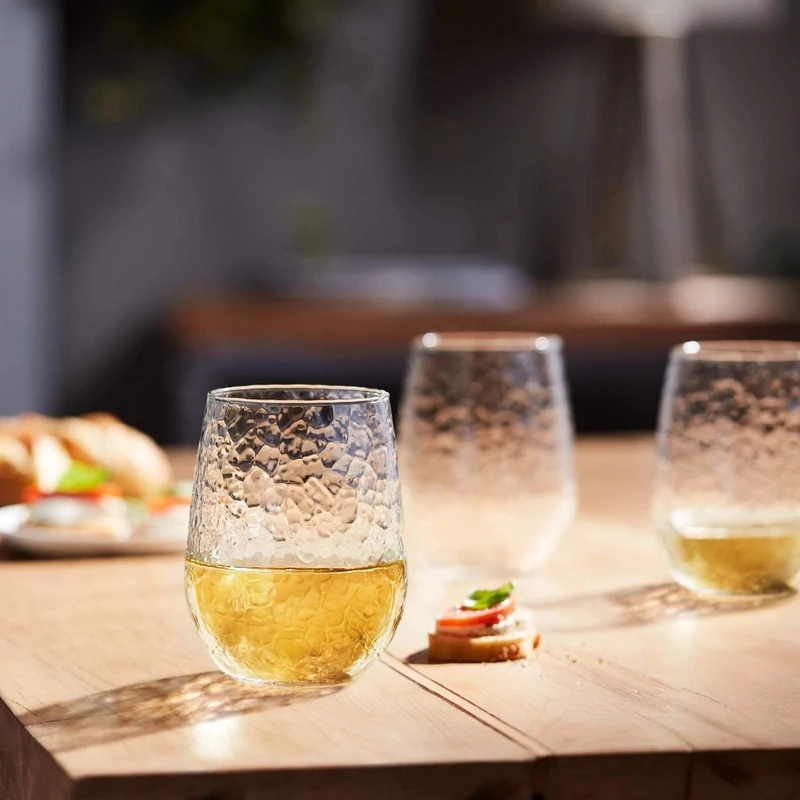 Hammered Stemless Wine Set/2
