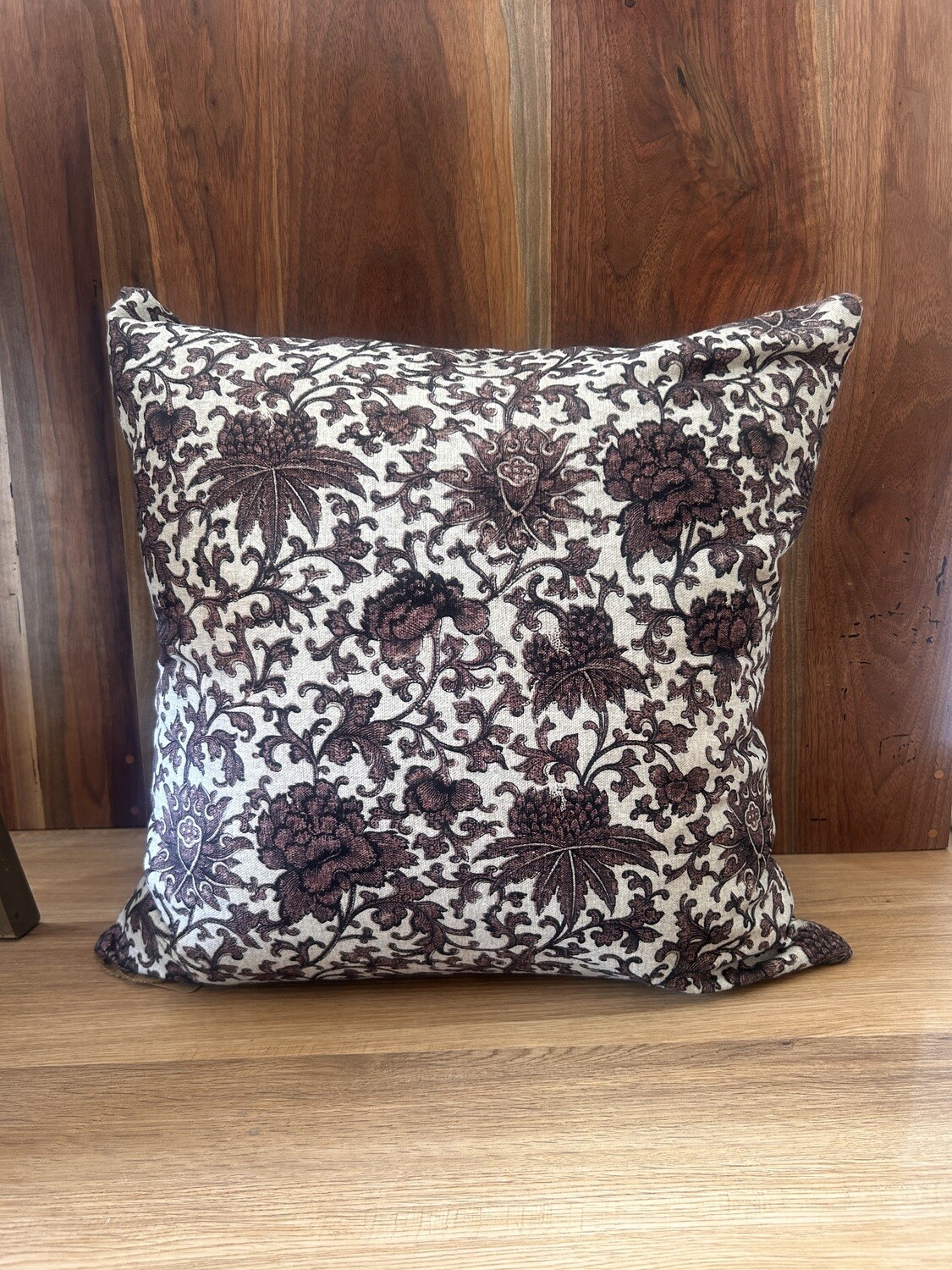 Vintage Floral Brown Pillow 18&quot; x 18&quot;