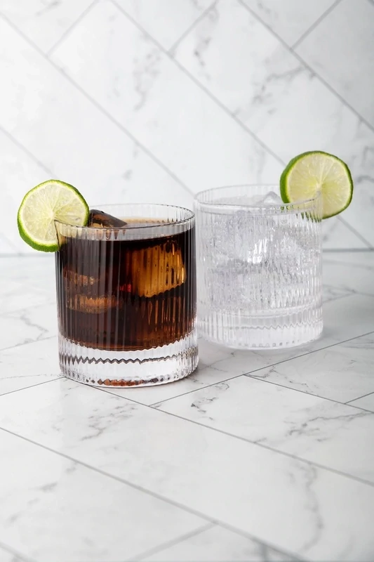 Vintage Straight Line Highball- Set of 4