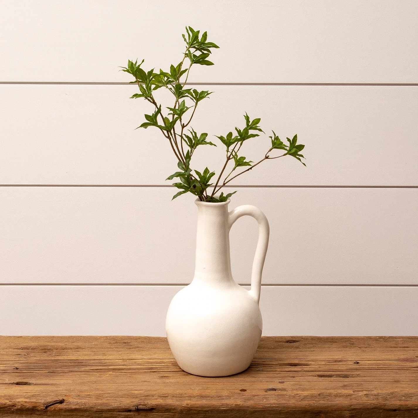 White Long Neck Floral Pot