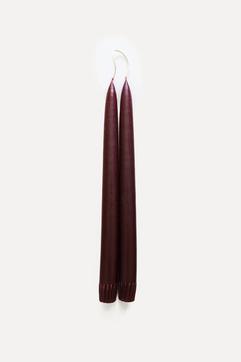 Taper Candle Pair 11&quot; Burgundy