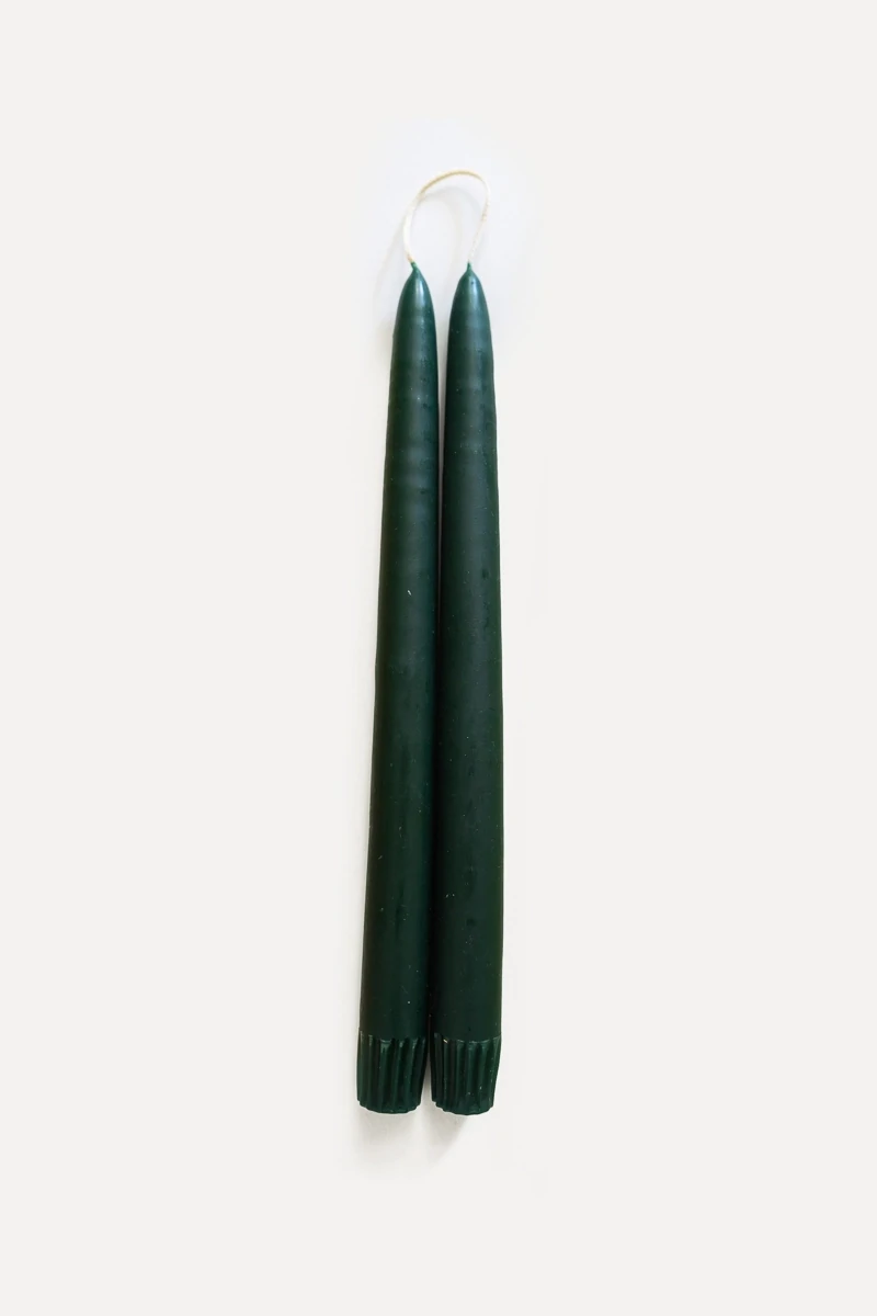 Taper Candle Pair 11&quot; Evergreen