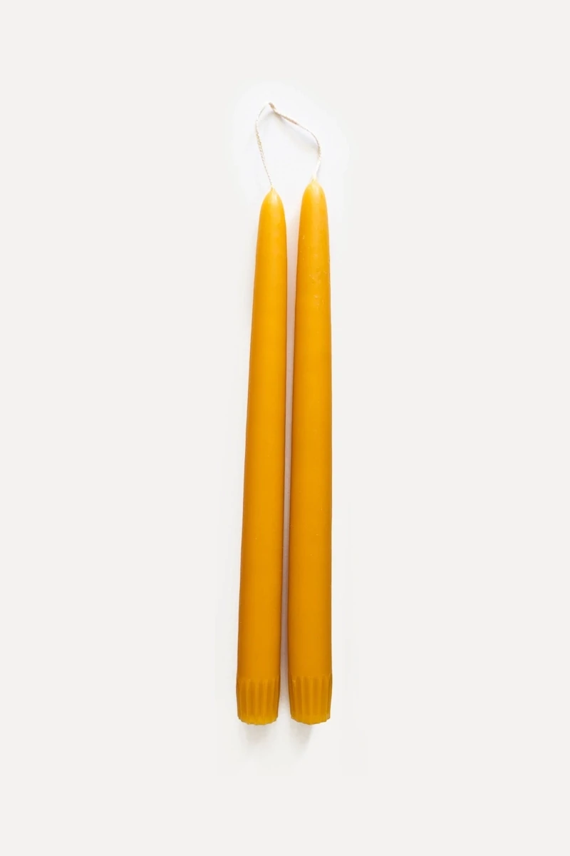 Taper Candle Pair 11&quot; Golden Yellow
