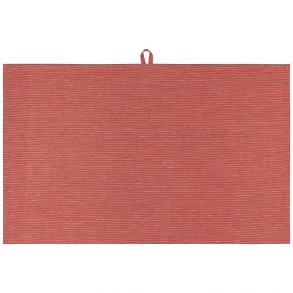 Clay Pinstripe Linen Dishtowel