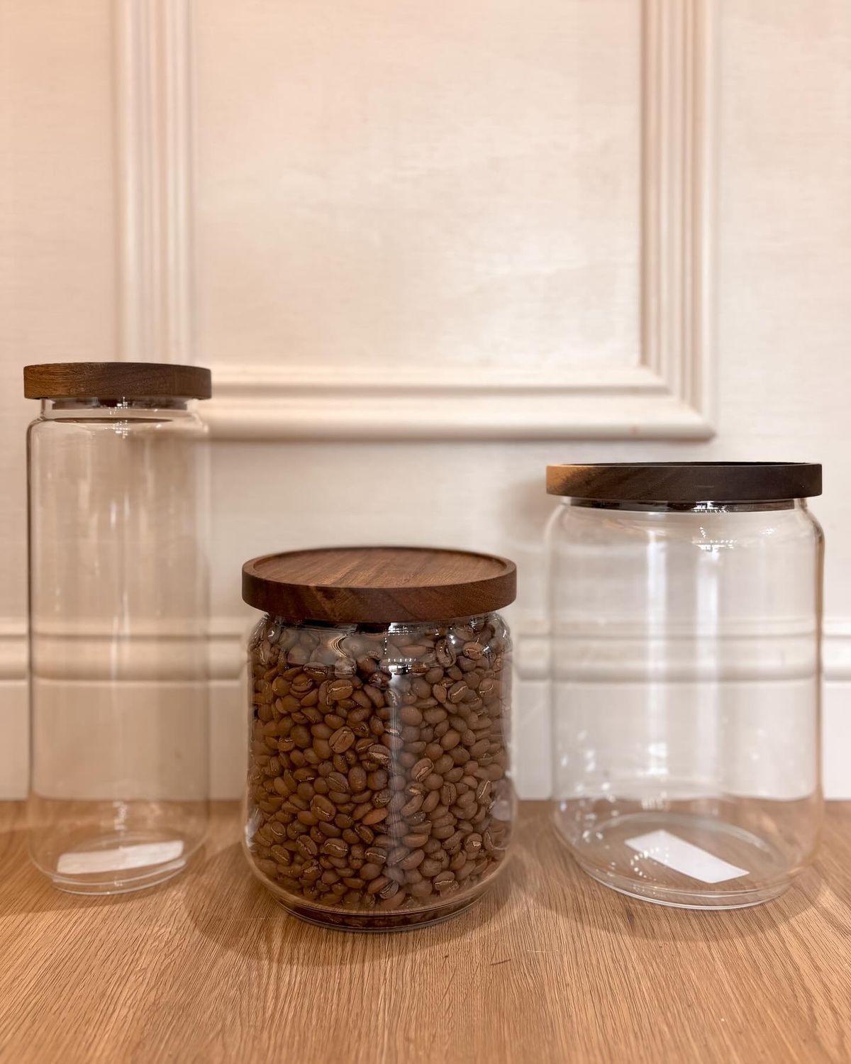 Glass Canister w/ Lid- Set of 3
