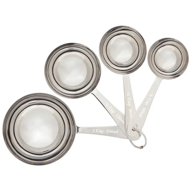 Silver Stainless Steel Measuring Cups Set