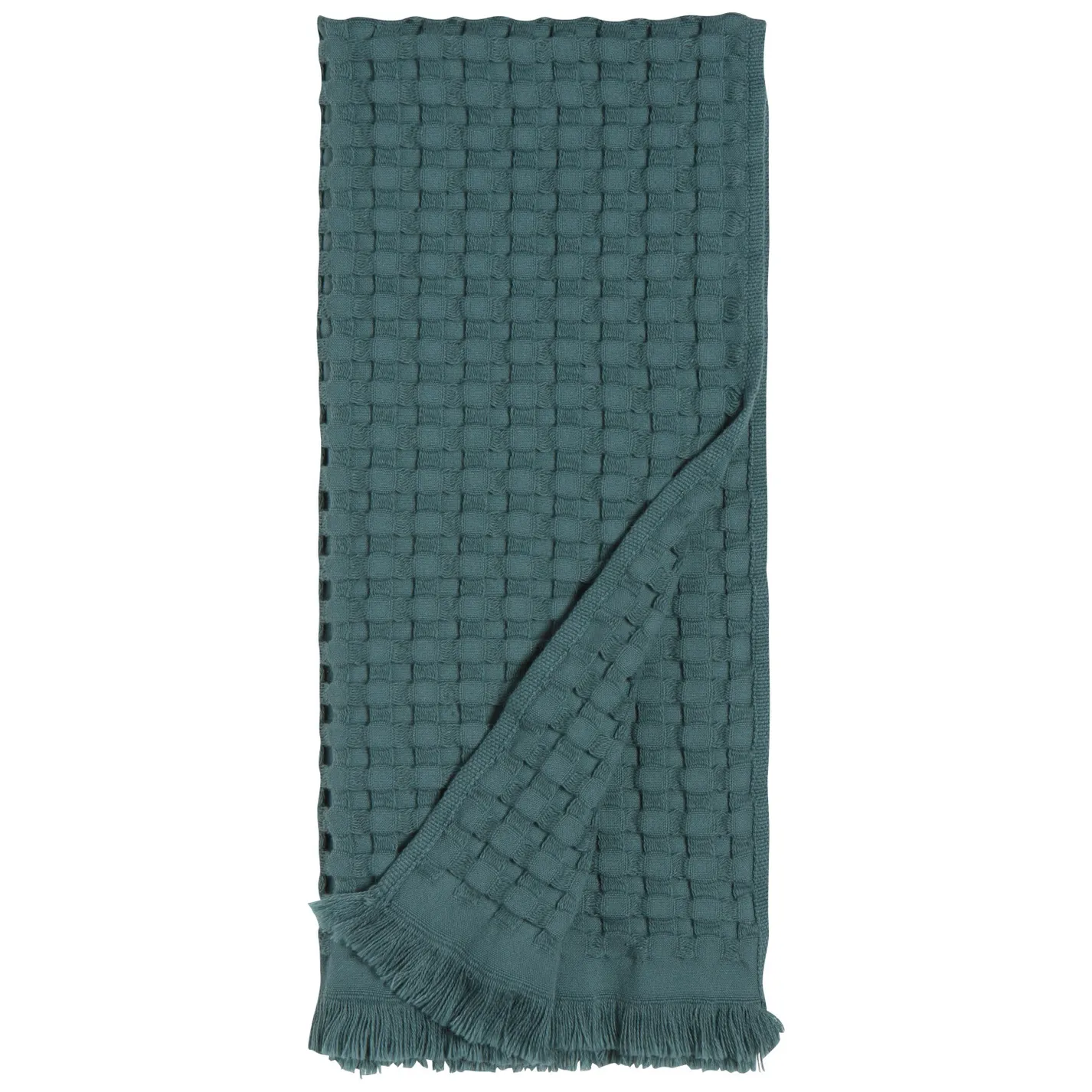 Waffle Knit Organic Hand Towel - Spruce Green