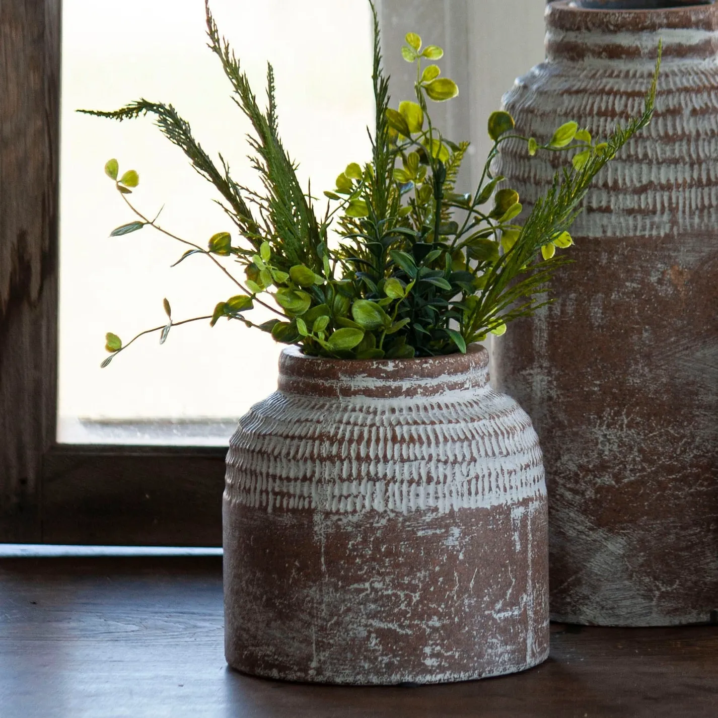 Brio Brown Glazed Terracotta Vase