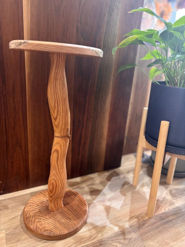 Hand Carved Oak Side Table