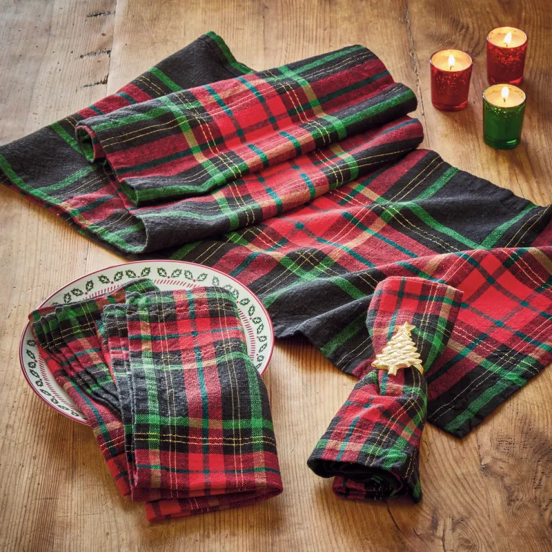 Red Plaid Dinner Napkin