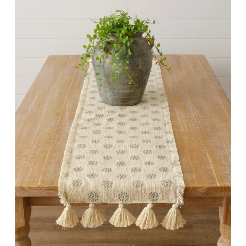 Table Runner W Tassels 56"