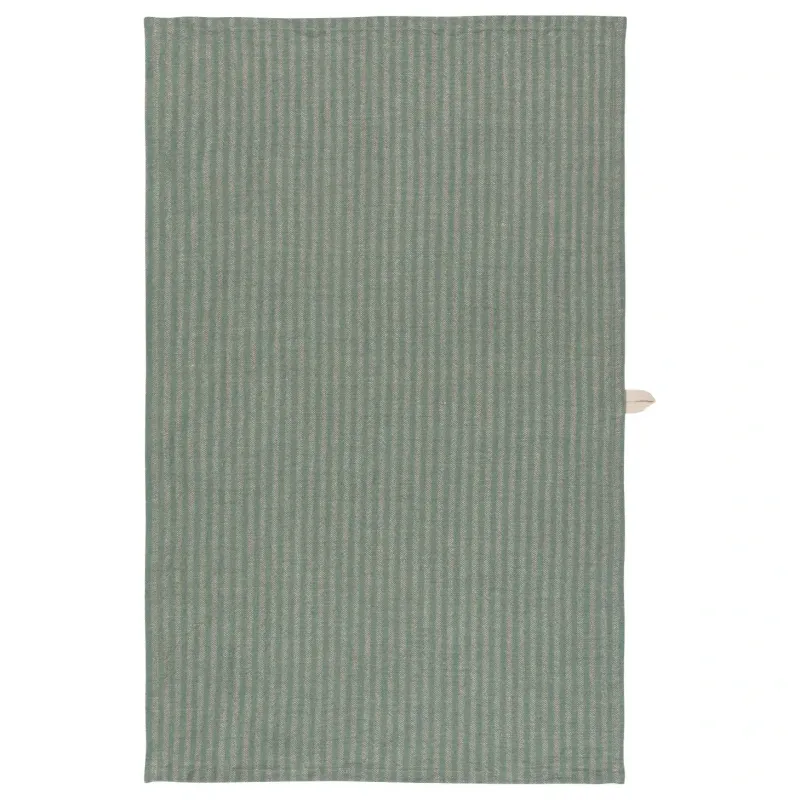 Jade Stripe Linen/Cotton Dishtowel
