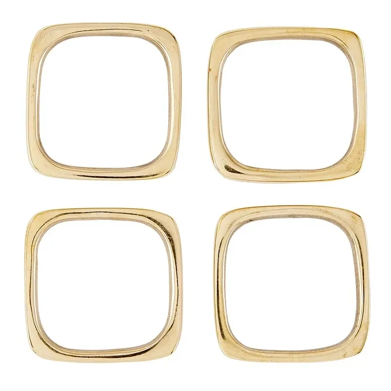 Square Brass Napkin Rings (4)