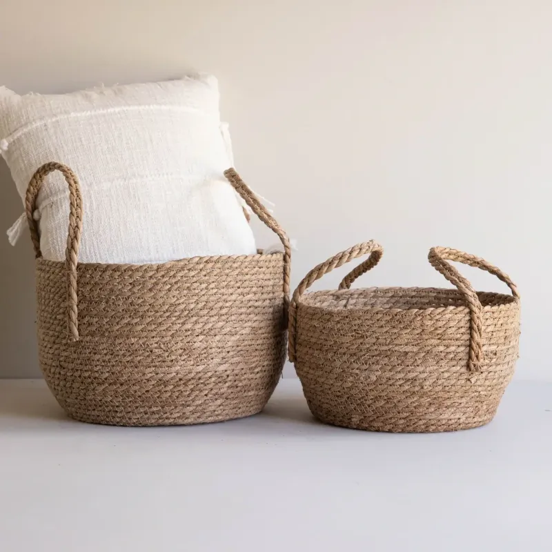 Natural Woven Basket LG