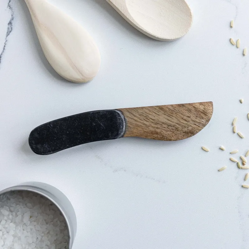 Marble &amp; Wood Spreader Knife