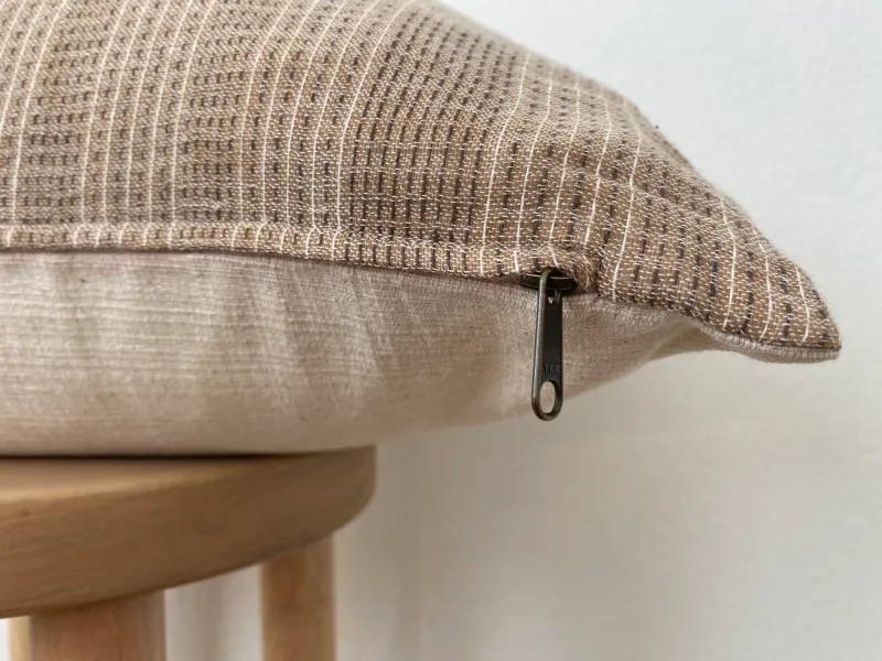 Light Brown Striped Pillow